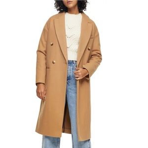 Topshop Double Breasted Long Coat